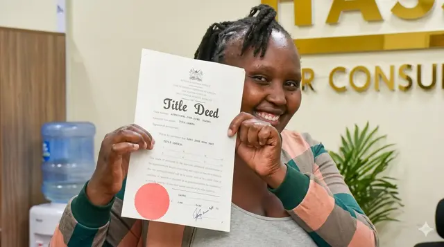 Hyssop client holding their title deed