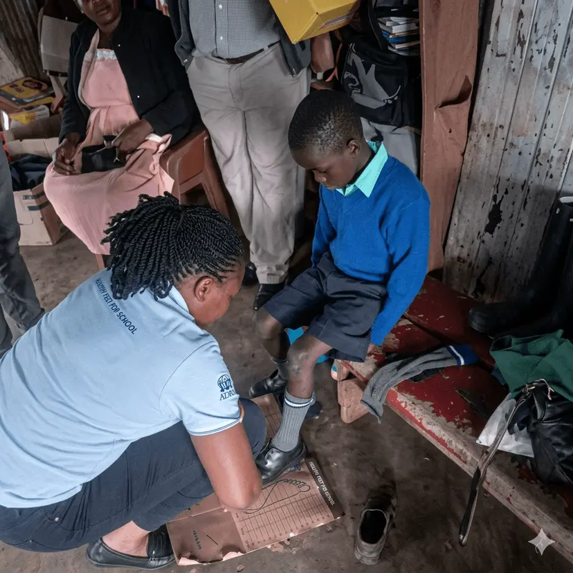 Clothing distribution - community members receiving items