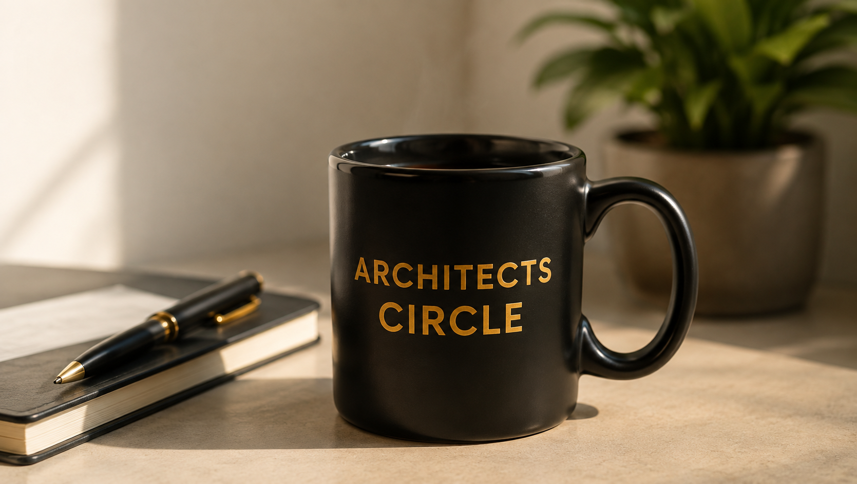 Architect's Circle mug on a desk